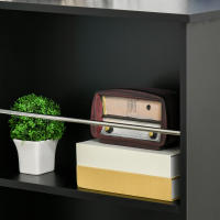 HOMCOM Mesa Alta de Bar, Mesa de Cocina con 3 Estantes Laterales, Estilo Moderno, para Comedor, Salón, 112x57x106 cm, Negro - details 3