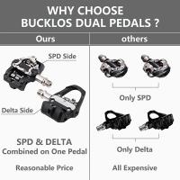 Pedales De Bicicleta BUCKLOS Dual Función Plataforma Para SPD/LOOK Delta Auto- Bloqueo MTB Carretera Pedal De Bicicleta Parte - details 4