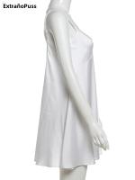 Vestido Y2K De Mujer Con Cuello V Y Sin Mangas Elegante Patchwork De Malla De Seda Sexy Para Fiesta De Cumpleaños Y Baile De Promotores Verano 2024 - details 4