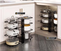 Estante para ollas Vertical multicapa, estante de almacenamiento multifuncional para cocina, encimera de hierro, estante para almacenamiento de ollas，Estante para Almacenar Ollas y Tapas - details 1