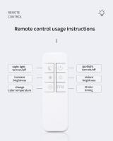 Lámpara De Pared LED Doble Cabeza Con Control Táctil De 3 Colores Y Control Remoto IR Rotación 360 Grados Recargable Para Ambiente De Dormitorio Y Noche - details 9