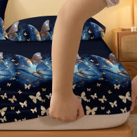 Sábana Ajustada Moderna Y Sencilla Con Estampado De Mariposa Mate Para Dormitorio Cobertura De Cama De Poliéster 100% Sin Almohadillas - details 4