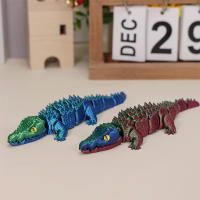 Decoración De Escritorio Miniatura De Cocodrilo Articular Móvil 3D Imprimido Animal Para Oficina Y Estudio Material Plástico - details 3