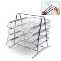10564-11 Bandeja sobremesa metálica q-connect rejilla plateada 4 bandejas - details 2