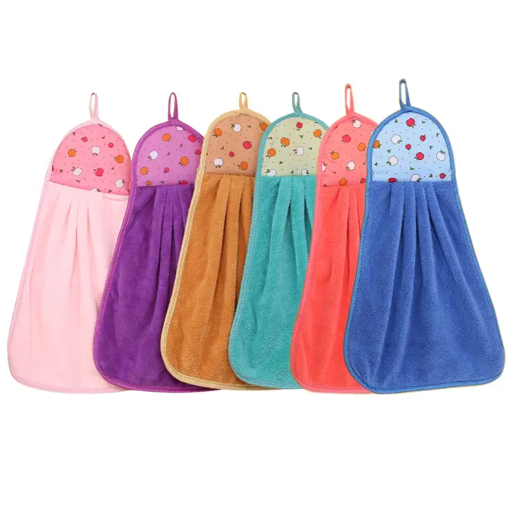 6 paquetes de lindas toallas de mano con lazo para colgar: toallas de mano ultra gruesas para baño para niños, toallas de mano absorbentes de microfibra con animales de dibujos animados para cocina - 1