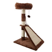 Rascador para gatos de tamaño mediano Cama y mueble para mascotas  Diseño de plataforma de salto Permite trepar y saltar Resistente y robusto Fabricación cuidadosa Tela de felpa suave  Tacto suave y delicado Suave y no irritante Rascador para gatos No irr - details 0