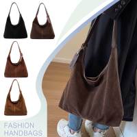 Bolso De Hombro Para Mujer Vintage Con Capa Mate Gran Capacidad Color Sólido Estilo Casual Retro Para Otoño Bolsa De Comercio - details 0