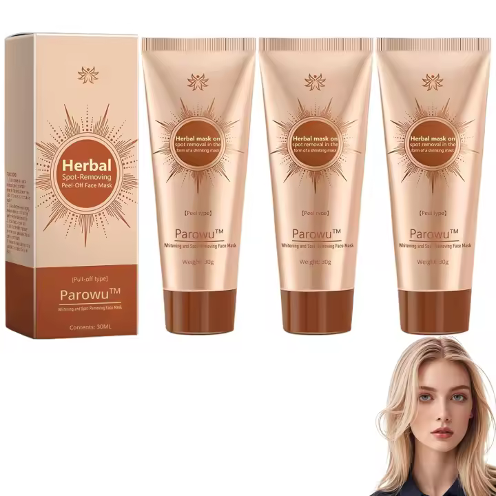 Mascarilla facial antimanchas, mascarilla facial despegable a base de hierbas, mascarilla antiedad y antiarrugas, que limpia profundamente los poros y mejora la textura de la piel (3 unidades). - 1