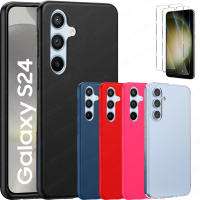 Funda + Protector Cristal Templado Opcional Para SAMSUNG GALAXY S24 Carcasa Forro Protector, Gel TPU Silicona Suave Flexible Mate, Color Negro, Ajuste Perfecto, Acceso Conectores Carga Auriculares, Meloenvias mle18 - details 0