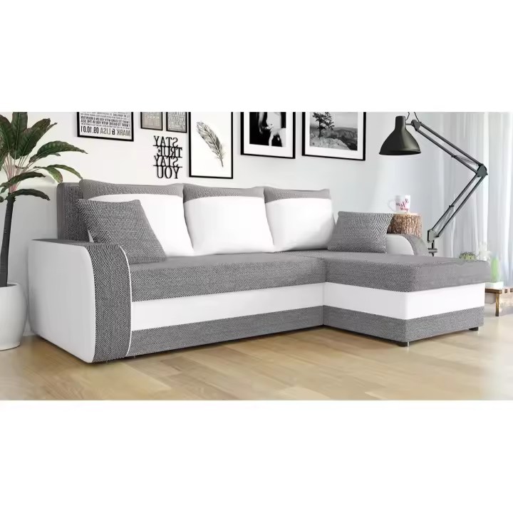 Sofá rinconero Comfivo 135 , Muebles ES, Caja de ropa de cama, Función de descanso, 238 x 80 x 147cm - 1