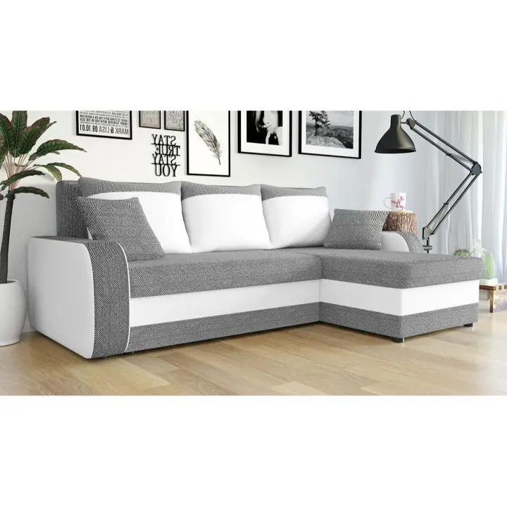 Sofá rinconero Comfivo 135 , Muebles ES, Caja de ropa de cama, Función de descanso, 238 x 80 x 147cm - 1