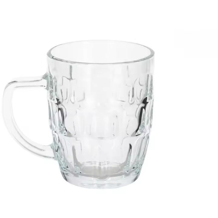 Gissed-Set de 6 Jarras de Vidrio con Asa – Diseño Clásico Reforzado – 550 ml c/u - 1
