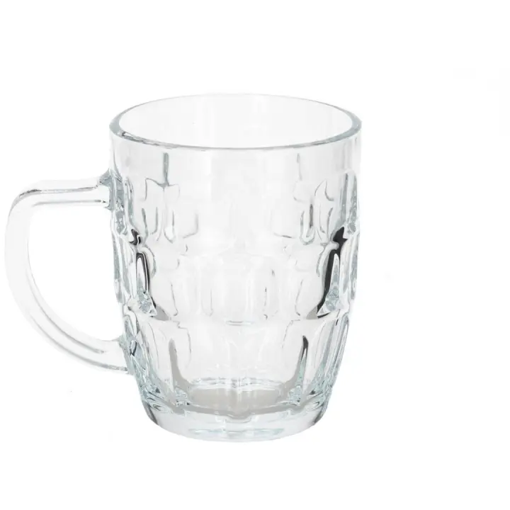 Gissed-Set de 6 Jarras de Vidrio con Asa – Diseño Clásico Reforzado – 550 ml c/u - 1