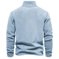 Nuevo estilo de otoño e invierno para hombre, sudadera de manga larga con media cremallera y cuello alto, cuello alto, top de forro polar para hombre moderno y versátil - details 11