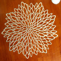 1pc Hermoso Tapete De Mesa En Forma Irregular De 15 Pulgadas Con Diseño De Flor De Hibisco Para Decoración De Comedor Bodas Y Restaurantes - details 3