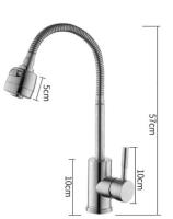 Grifo de Cocina, Grifo de fregadero giratorio de 360 ° de Maple inoxidable 304 with Manguera flexible, Grifo mezclador para fregadero, salida de Agua de doble función, equipado con mangueras flexibles Frías y Entes caliTONCHEAN - details 1