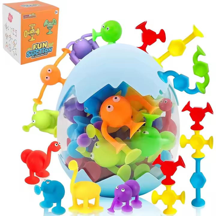 Juguetes de succión, 27 Piezas Juguetes niños 3 años, Juego de Ventosas para Niños, Juguetes para aliviar la ansiedad, Juguete para el baño para Bebés Niños niños y niñas 3 4 5 6 7 8 años - 1
