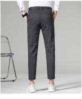 Pantalones Largos De Negocios Para Hombre Con Rayas Y Cuadros De Alta Calidad Pantalones Casuales De Color Sólido De Pierna Larga Para Oficina Marcas De Ropa - details 9