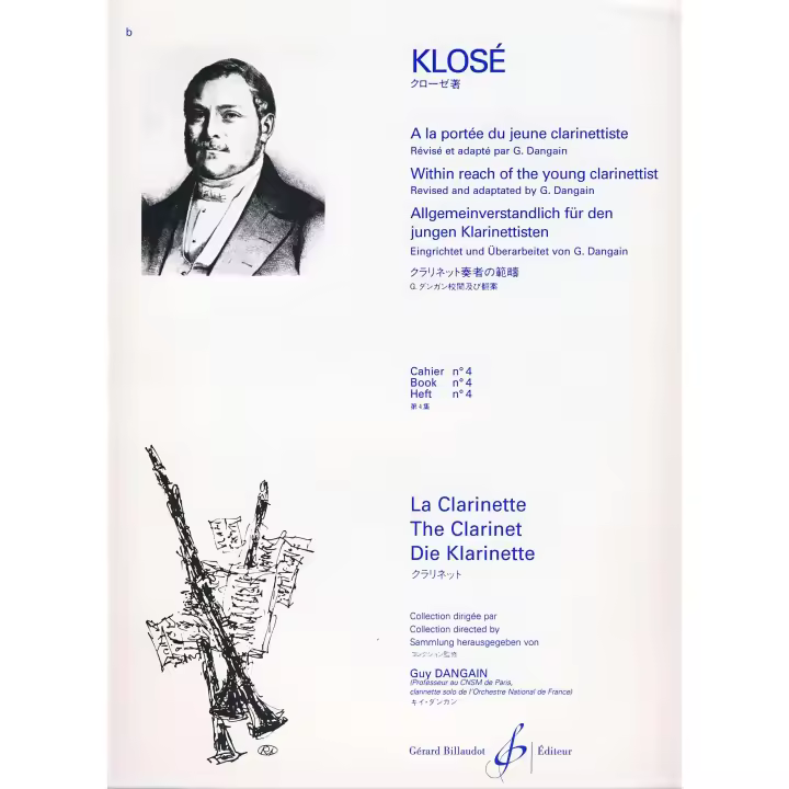 KLOSE H.E.-A la Portee du Jeune Clarinettiste Vol.4: Estudios (74) Ritmo, Articulacion Clarinete(Dan - 1