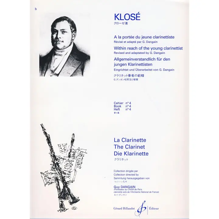 KLOSE H.E.-A la Portee du Jeune Clarinettiste Vol.4: Estudios (74) Ritmo, Articulacion Clarinete(Dan - 1