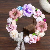 Corona De Flores Artificiales Para Novia Y Mujeres Adorno De Cabeza De Novia Diadema De Flores Tamaño M Accesorio Para El Cabello De Fiesta - details 4