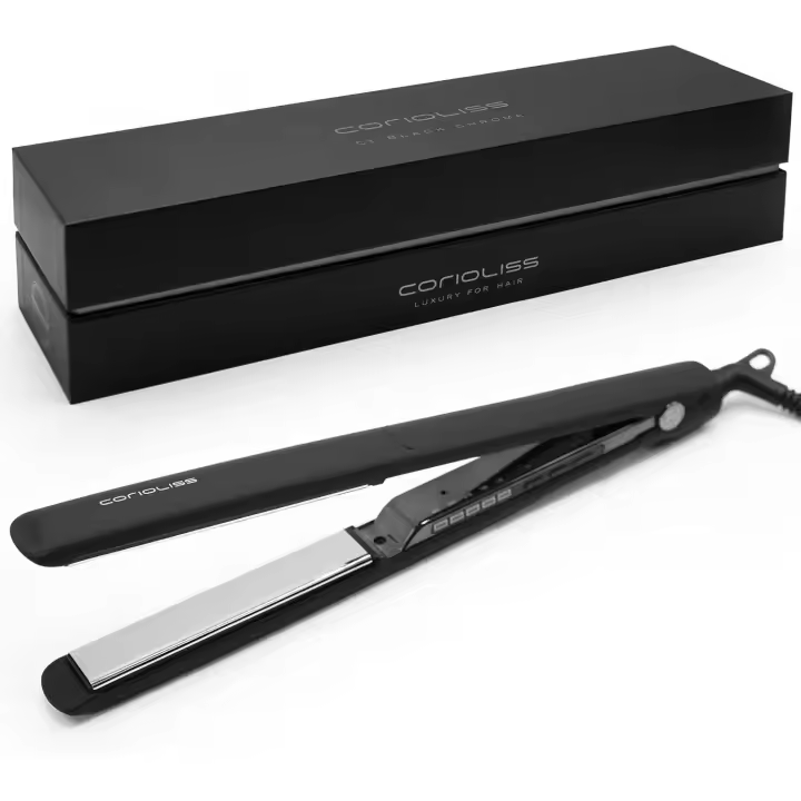 Plancha de Pelo Corioliss C3 Negro Tacto Suave Cromo |   Profesional con Placas de Titanio - 1