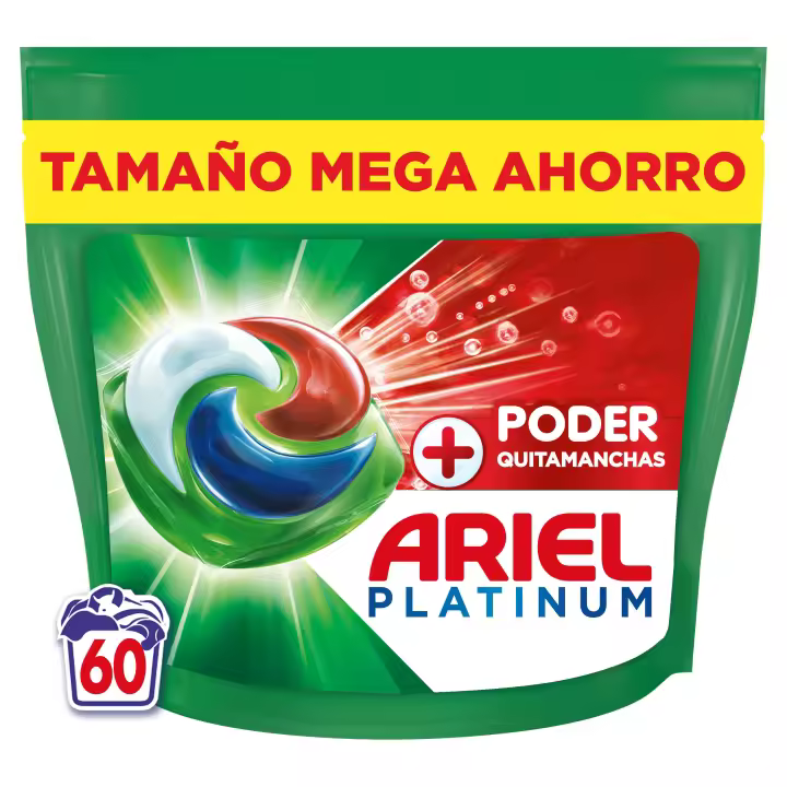 Ariel | PODS Todo en 1 Detergente Lavadora Líquido en Cápsulas/Pastillas, Lavados, Más Poder Extra Quitamanchas, Limpieza Profunda 60 lavados - 1