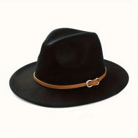 Sombrero De Paja Negra Para Hombres Y Mujeres Estilo Retro Multifuncional Para Moda Casualตลอดทั้งปี - details 8