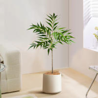 Arbol Artificial Grande De 78-140cm Hojas De Nandina Y Palma Real Tacto Planta De Bambú Falso Para Decoración De Jardín Oficina Y Hogar - details 4