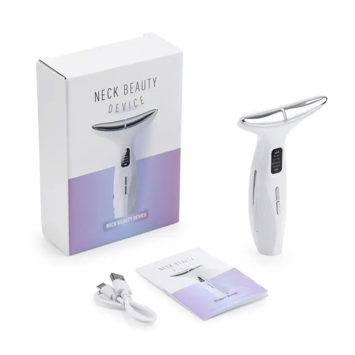 2025 Nuevo instrumento de belleza para el cuello, masajeador de microcorriente EMS para rostro y cuello, iluminación facial, instrumento de belleza para el cuidado de la piel. - 1