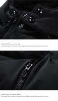 Chaqueta De Invierno Para Hombre Con Capucha Chaqueta De Vestido Sin Mangas Casual Sólida Cálida Con Forro De Poliéster Impermeable Outerwear De Otoño Para Hombres - details 7