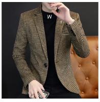 Chaqueta De Moda Para Hombres Estilo Británico Trasnochada Elegante Y Casual Ajustada Con Cuadros Para Bodas Y Trabajo - details 4
