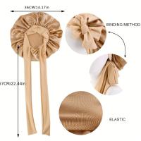 Bonnets De Satén Suave Para Mujer Color Sólido Elástico Sombreros De Baño Para Cabello Natural Y Enredado Lavables En Máquina - details 2