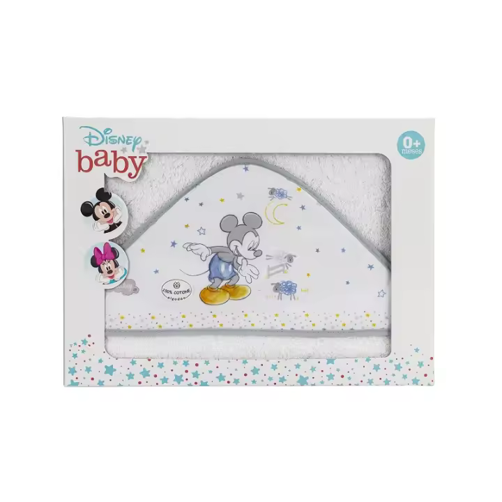 Capa de Baño con Capucha Mickey para Bebés Interbaby  de Algodón  y Absorción Suave MK004 - 1