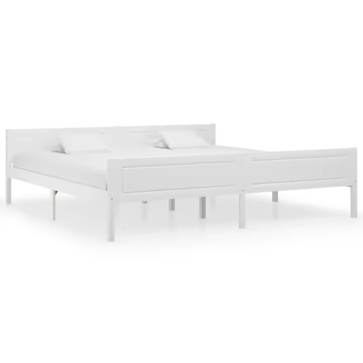 vidaXL Estructura de cama sin colchón madera de pino blanco 200x200 cm - 1