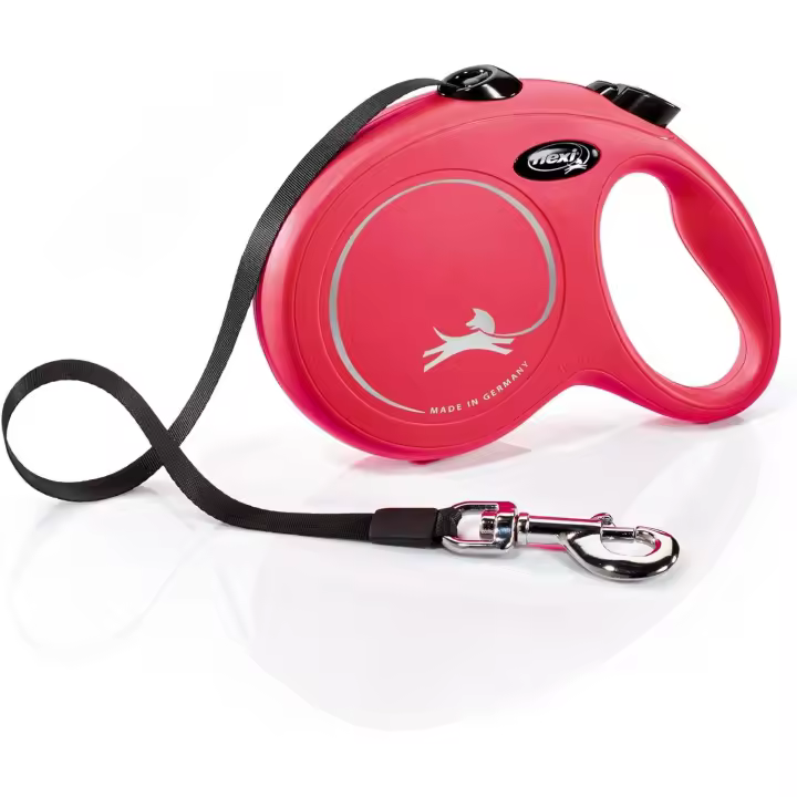 Correa Flexi New Classic S Cinta 5M ROJO - Extensible para Perros - Tamaño S - Hasta 15 Kg - 1