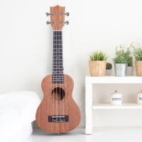 HOMCOM Ukelele 21 Pulgada Ukelele Soprano de Iniciación para Principiantes Ukelele Concierto Hawaiian Cuerdas Aquila de Nylon Material Madera 53x17,5x6,2 cm - details 2