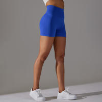 Pantalones cortos deportivos de Yoga sin costuras para mujer, pantalones cortos deportivos para ciclismo, trotar, Fitness, cintura alta, Push Up, pantalones cortos de gimnasio, mallas, ropa de Yoga - details 5
