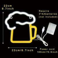 Luz LED Neón Para Cerveza Con Powers USB O Batería Para Dormitorio De Chico Sala De Juegos Boda Bar Camping Decoración Regalo - details 2