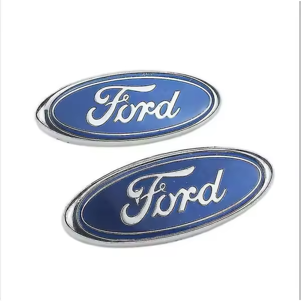 Emblema delantero y trasero ovalado azul/cromado de 145 x 60 mm para Ford Focus Mondeo Transit - 1
