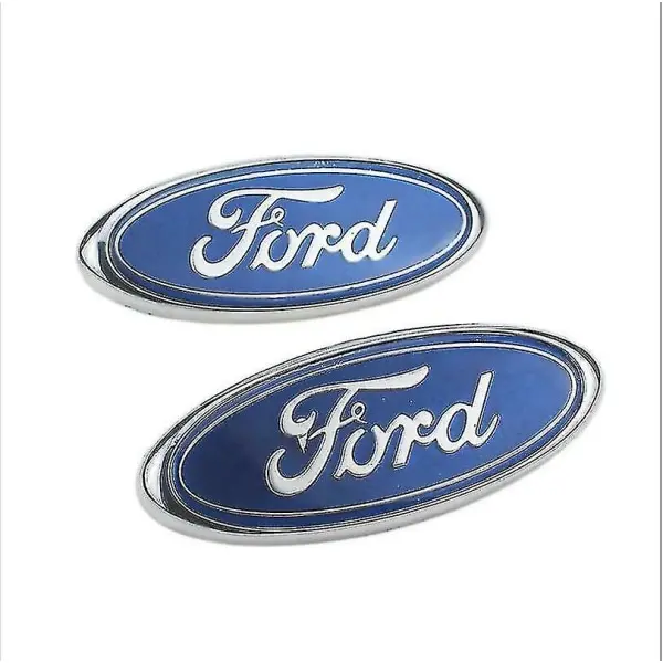 Emblema delantero y trasero ovalado azul/cromado de 145 x 60 mm para Ford Focus Mondeo Transit - 1