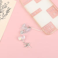 Colgante De Corazón Azul Y Transparente Hecho a Mano Para Teléfono Mujer Niña Lanyard De Goma Con Lazo Lindo Y Práctico - details 6