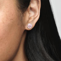 Pendientes de Ano en Plata de Ley Flores de Magnolia Rosa 290739PCZ,Incluye Caja Original - details 1