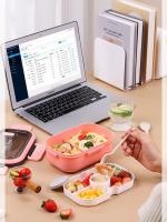 Caja De Almuerzo Ecológica De 1200ML Con Doble Capa Compartimentos Cuchara Y Tenedor Microwaviable Y Sellado Para Picnic - details 7