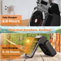 Ventilador de camping alimentado por energía solar con linterna LED, batería recargable de 10400 mAh, portátil, temporizador, carga de teléfono y ventilador ecológico, para camping, pesca, corte - details 1