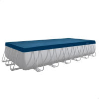 INTEX - Cobertor para piscina rectangular, azul oscuro, agujeros de drenaje, cordón agarre, voladizo 20 cm, funda de piscinas, lona para colocar piscina, cubre piscinas rectangular - details 4