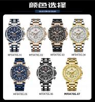 Reloj De Hombre MINI FOCUS Grande Resistente Al Agua Con Luminiscencia Y Calendario Acero Inoxidable Cuarzo Estilo Casual - details 12