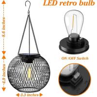 Lámpara Solar Exterior Ortiny Mejorada Luces Decorativas Exteriores Impermeables Lámparas Colgantes Para Jardín Metal Tema FÁYRI - details 8