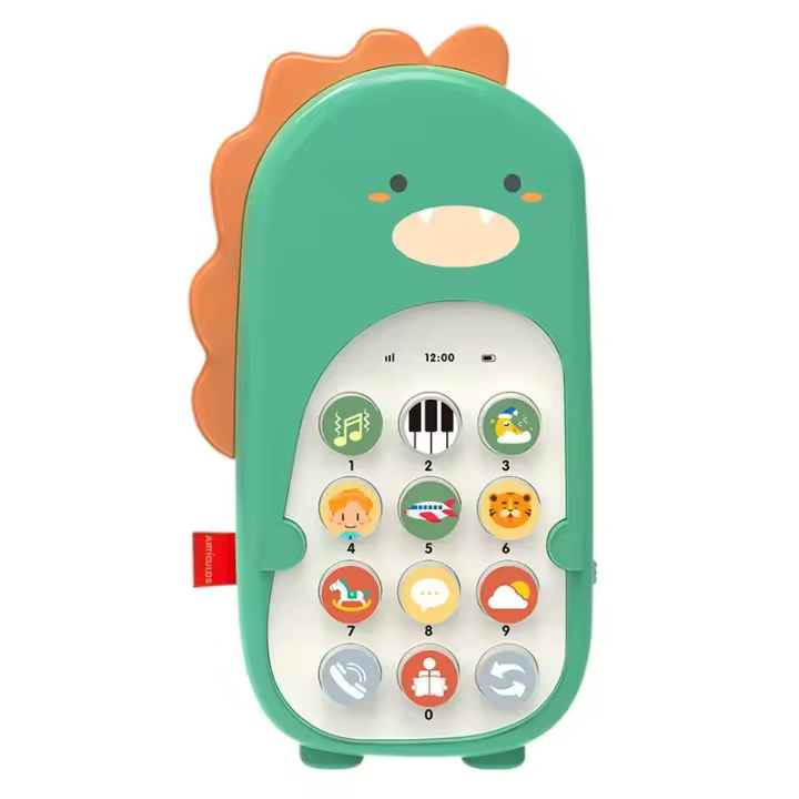 Juguete Educativo Infantil Dinosaurio De Música Y Cartoon Teléfono Soothe Dormir Niños Regalos Simulación Instrumento De Plástico ABS - 1