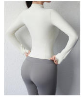 Nueva Chaqueta De Yoga Para Mujeres 2023 Deportiva Ajustada Con Cremallera Prenda De Fitness Para Modelar El Cuerpo Ropa De Yoga Con Capucha - details 17
